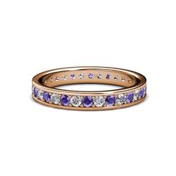Livia Iolite and Diamond Eternity Band Iolite and Diamond Womens Eternity Ring Stackable ctw K Rose Gold