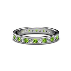 Livia Peridot and Diamond Eternity Band Peridot and Diamond Womens Eternity Ring Stackable ctw K White Gold