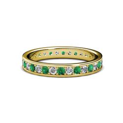 Livia Emerald and Diamond Eternity Band Emerald and Diamond Womens Eternity Ring Stackable ctw K Yellow Gold