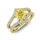 3 - Zaria 2.04 ctw Created Yellow Sapphire (6.50 mm) accented Lab Grown Diamonds Women Engagement Ring 