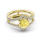 4 - Zaria 2.04 ctw Created Yellow Sapphire (6.50 mm) accented Lab Grown Diamonds Women Engagement Ring 