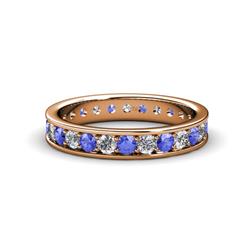 Livia Tanzanite and Diamond Eternity Band Tanzanite and Diamond Womens Eternity Ring Stackable ctw K Rose Gold