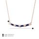 3 - Nayla 0.90 ctw Lab Grown Diamonds Round with Baguette Blue Sapphire Alternating Women Bar Pendant Necklace 