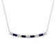 1 - Nayla 0.90 ctw Lab Grown Diamonds Round with Baguette Blue Sapphire Alternating Women Bar Pendant Necklace 