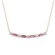 1 - Nayla 0.74 ctw Lab Grown Diamonds Round with Baguette Pink Tourmaline Alternating Women Bar Pendant Necklace 