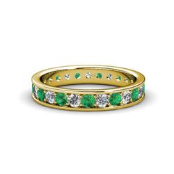 Livia Emerald and Diamond Eternity Band Emerald and Diamond Womens Eternity Ring Stackable ctw K Yellow Gold
