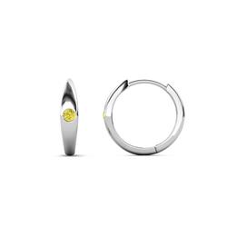 Anissa Yellow Diamond Dome Women Huggie Earrings ctw Yellow Diamond Dome Women Huggie Earrings bezel set in K White Gold