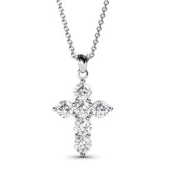 Isabella Lab Grown Diamond Cross Pendant Lab Grown Diamond Cross Pendant ctw in K White Gold