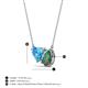 3 - Zuri 1.86 ctw Heart Shape Blue Topaz with Pear Shape Created Alexandrite Toi Et Moi Women Pendant Necklace 
