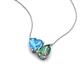 4 - Zuri 1.86 ctw Heart Shape Blue Topaz with Pear Shape Created Alexandrite Toi Et Moi Women Pendant Necklace 