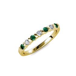 Macie Emerald and Diamond Wedding Band Emerald and Diamond SI G H Stone Wedding Band ctw in K Yellow Gold