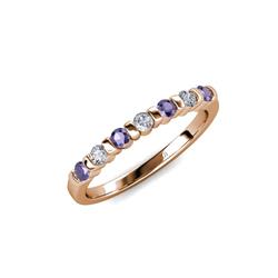Macie Iolite and Diamond Wedding Band Iolite and Diamond SI I G H Stone Wedding Band ctw in K Rose Gold