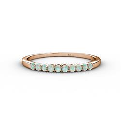 Clara Opal Stone Wedding Band Opal Stone Womens Wedding Band Stackable ctw K Rose Gold