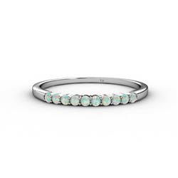 Clara Opal Stone Wedding Band Opal Stone Womens Wedding Band Stackable ctw K White Gold
