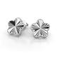 4 - Zarie Fluted Milgrain Edges Women Clover Leaf Stud Earrings in 14K Solid Gold 