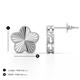 5 - Zarie Fluted Milgrain Edges Women Clover Leaf Stud Earrings in 14K Solid Gold 