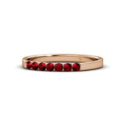 Fiala Ruby Stone Wedding Band Ruby Stone Womens Wedding Band Stackable ctw K Rose Gold