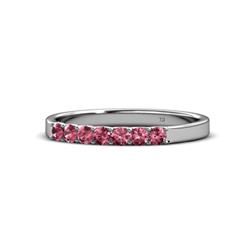 Fiala Pink Tourmaline Stone Wedding Band Pink Tourmaline Stone Womens Wedding Band Stackable ctw Sterling Silver