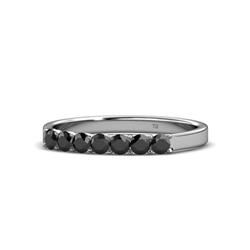 Fiala Black Diamond Stone Wedding Band Black Diamond Stone Womens Wedding Band Stackable ctw Sterling Silver