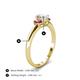4 - Gemma 7x5 mm Oval Cut Lab Grown Diamond and Pink Tourmaline Trellis Three Stone Engagement Ring 