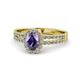 1 - Amaya Desire Iolite and Diamond Halo Engagement Ring 
