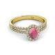 2 - Amaya Desire Rhodolite Garnet and Diamond Halo Engagement Ring 