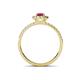 4 - Amaya Desire Rhodolite Garnet and Diamond Halo Engagement Ring 