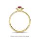 4 - Amaya Desire Rhodolite Garnet and Diamond Halo Engagement Ring 