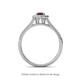 4 - Raisa Desire Red Garnet and Diamond Halo Engagement Ring 