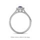 4 - Raisa Desire Iolite and Diamond Halo Engagement Ring 