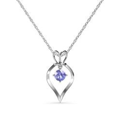 Sallie Tanzanite Heart Pendant Tanzanite Royal Heart Pendant Necklace ct K White GoldIncluded Inches K White Gold Chain