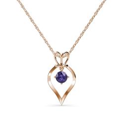 Sallie Iolite Heart Pendant Iolite Royal Heart Pendant Necklace ct K Rose GoldIncluded Inches K Rose Gold Chain