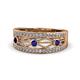 1 - Aurelia 0.52 ctw Blue Sapphire and Lab Grown Diamond Wedding Band 