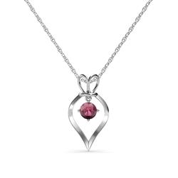 Sallie Rhodolite Garnet Heart Pendant Rhodolite Garnet Royal Heart Pendant Necklace ct K White GoldIncluded Inches K White Gold Chain