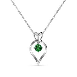 Sallie Emerald Heart Pendant Emerald Royal Heart Pendant Necklace ct K White GoldIncluded Inches K White Gold Chain