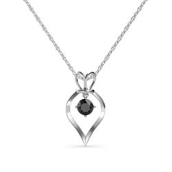 Sallie Black Diamond Heart Pendant Black Diamond Royal Heart Pendant Necklace ct K White GoldIncluded Inches K White Gold Chain