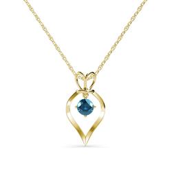 Sallie Blue Diamond Heart Pendant Blue Diamond Royal Heart Pendant Necklace ct K Yellow GoldIncluded Inches K Yellow Gold Chain