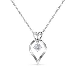 Sallie White Sapphire Heart Pendant White Sapphire Royal Heart Pendant Necklace ct K White GoldIncluded Inches K White Gold Chain