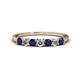 1 - Vivian 3.00 mm Blue Sapphire and Diamond 7 Stone Wedding Band 