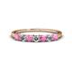 1 - Vivian 3.00 mm Pink Sapphire and Diamond 7 Stone Wedding Band 