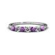 1 - Vivian 3.00 mm Amethyst and Diamond 7 Stone Wedding Band 