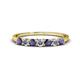 1 - Vivian 3.00 mm Iolite and Diamond 7 Stone Wedding Band 