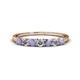 1 - Vivian 3.00 mm Tanzanite and Diamond 7 Stone Wedding Band 