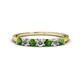 1 - Vivian 3.00 mm Green Garnet and Diamond 7 Stone Wedding Band 