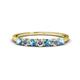 1 - Vivian 3.00 mm Blue Topaz and Diamond 7 Stone Wedding Band 