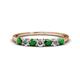 1 - Vivian 3.00 mm Emerald and Diamond 7 Stone Wedding Band 