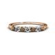 1 - Vivian 3.00 mm Smoky Quartz and Diamond 7 Stone Wedding Band 