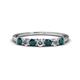 1 - Vivian 3.00 mm London Blue Topaz and Diamond 7 Stone Wedding Band 