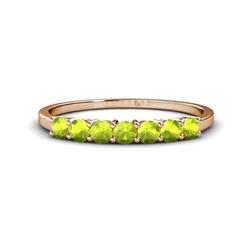 Vivian Peridot Wedding Band Peridot ctw Stone Side Gallery Womens Wedding Band Stackable in K Rose Gold