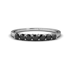 Vivian Black Diamond Wedding Band Black Diamond ctw Stone Side Gallery Womens Wedding Band Stackable in K White Gold